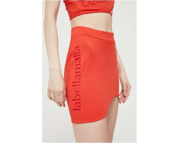 LaBellaMafia fusta culoarea rosu, mini, creion