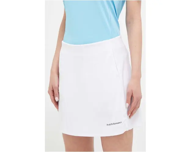 Peak Performance fusta sport Player culoarea alb, mini, drept