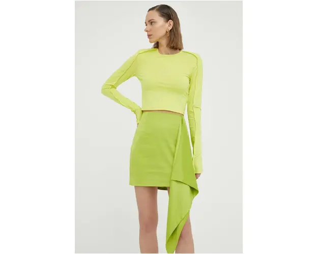 Gestuz fusta NiliaGZ Hw culoarea verde, mini, creion