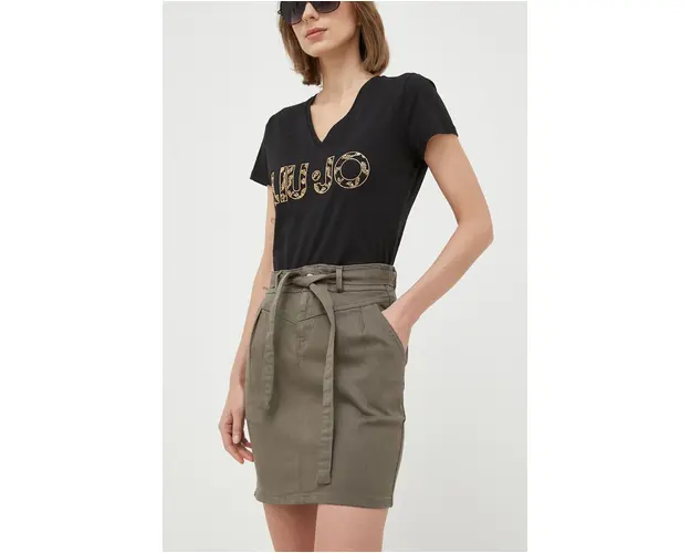 Morgan fusta culoarea verde, mini, creion