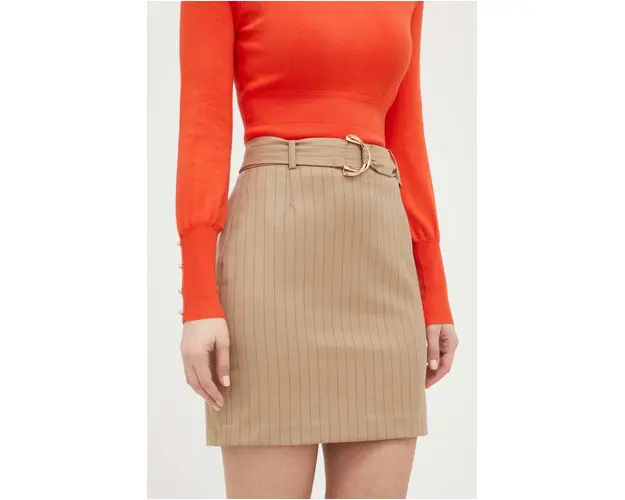 Morgan fusta culoarea bej, mini, creion