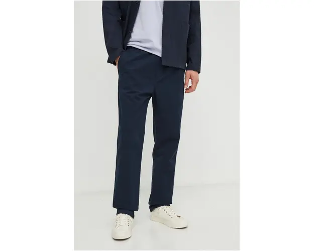 Samsoe Samsoe pantaloni de bumbac culoarea negru, drept