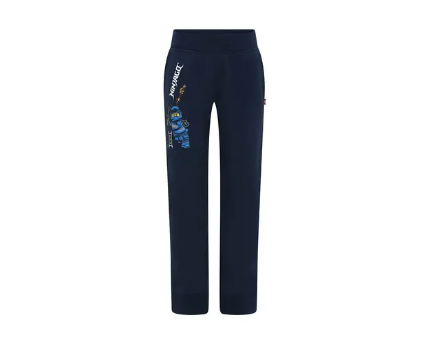 Lego pantaloni de trening din bumbac pentru copii culoarea albastru marin, cu imprimeu