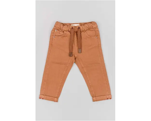 zippy pantaloni bebe culoarea maro, neted