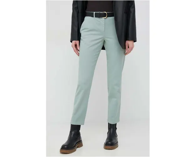 PS Paul Smith pantaloni femei, culoarea verde, mulata, high waist