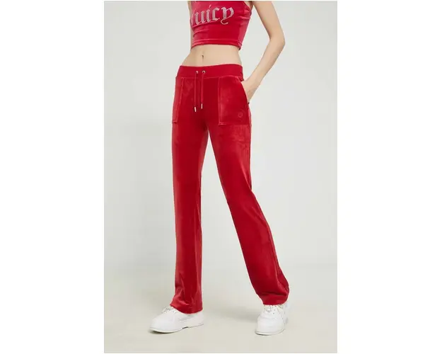 Juicy Couture pantaloni de trening Del Ray femei, culoarea rosu, neted