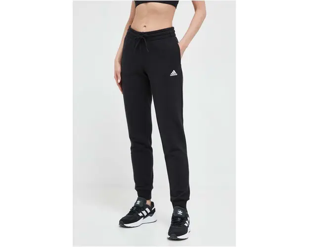 adidas pantaloni de trening din bumbac culoarea negru, cu imprimeu