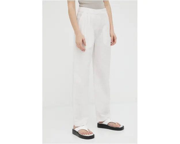 Samsoe Samsoe pantaloni Meme femei, culoarea roz, drept, high waist