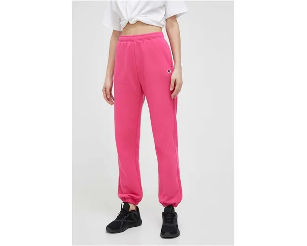 Champion pantaloni de trening culoarea roz, neted