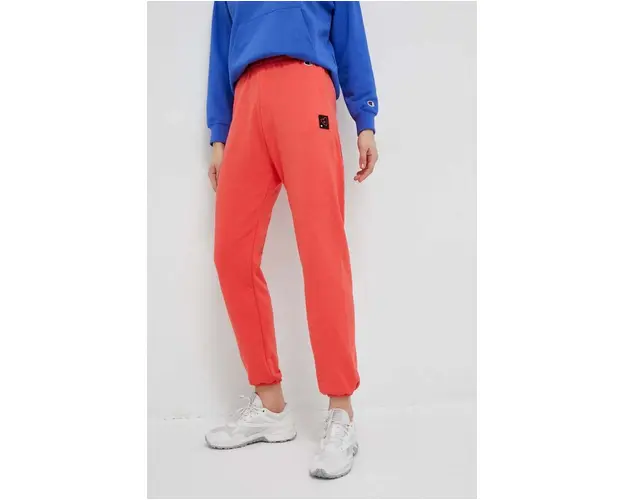 Champion pantaloni de trening culoarea portocaliu, neted
