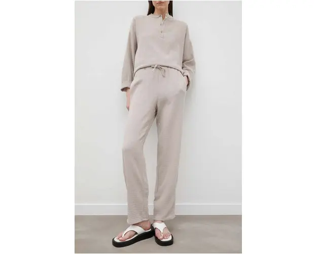 Résumé pantaloni de bumbac culoarea bej