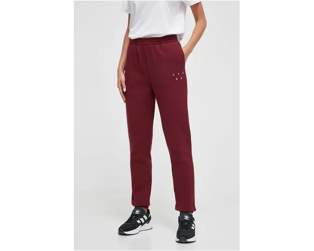 Casall pantaloni de trening culoarea bordo, neted