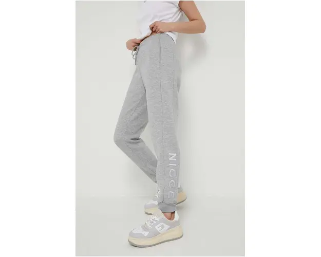 Nicce pantaloni de trening culoarea gri, cu imprimeu