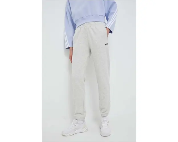 Hummel pantaloni de trening culoarea gri, melanj