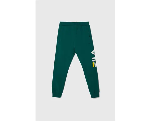 Fila pantaloni de trening pentru copii culoarea verde, cu imprimeu