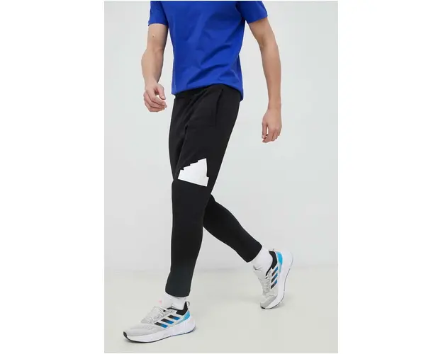adidas pantaloni de trening culoarea negru, cu imprimeu