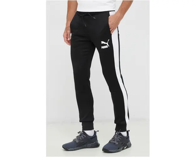 Puma pantaloni de trening culoarea negru, cu model 530098-01