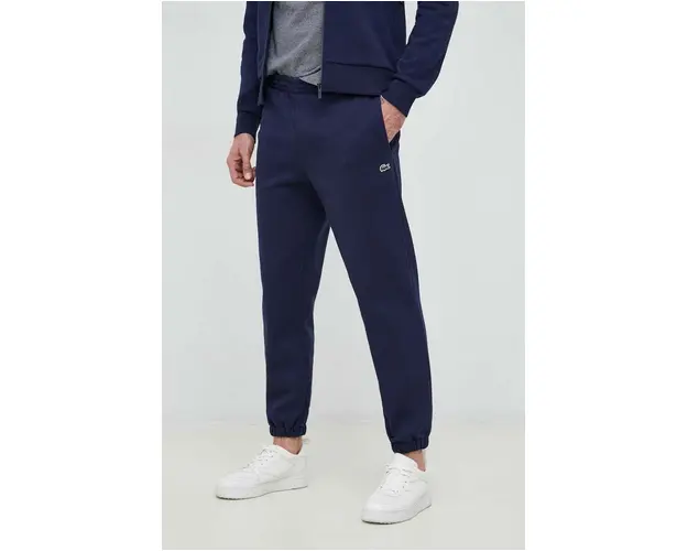 Lacoste pantaloni de trening culoarea albastru marin, melanj