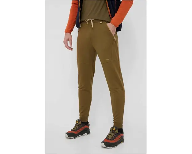 Viking pantaloni sport Hazen barbati, culoarea verde, neted