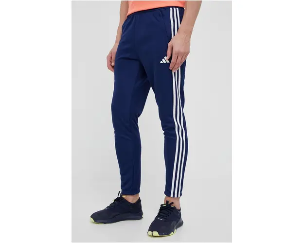 adidas Performance pantaloni de antrenament Train Essentials 3-Stripes culoarea bleumarin, cu imprimeu IB8169