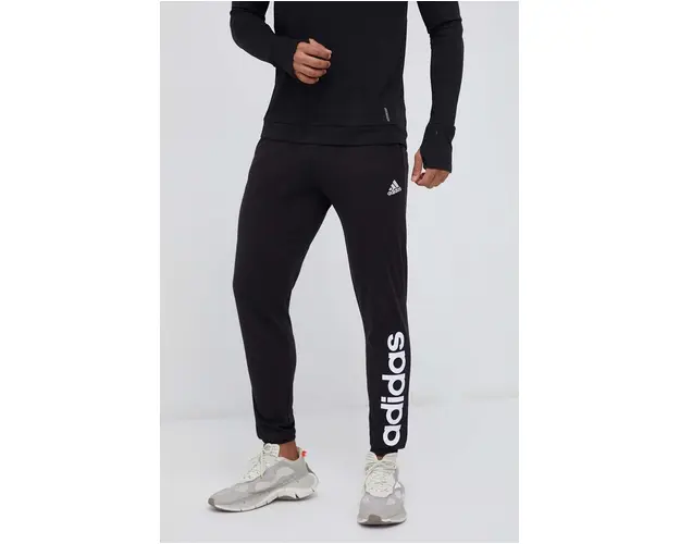 adidas pantaloni de antrenament culoarea negru, cu imprimeu