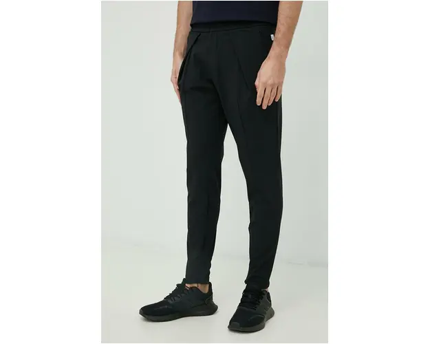 adidas pantaloni de antrenament Barbati, culoarea negru, neted