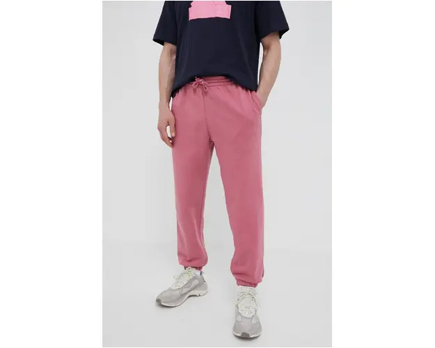 adidas pantaloni de trening culoarea roz, neted