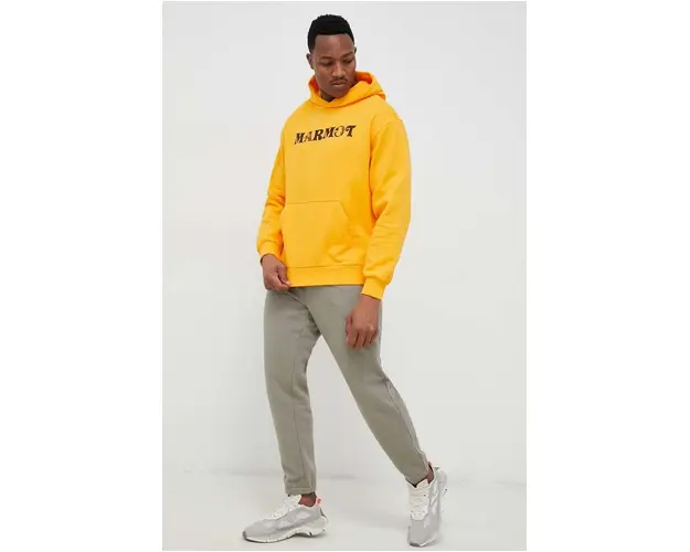 Marmot pantaloni de trening culoarea verde, neted