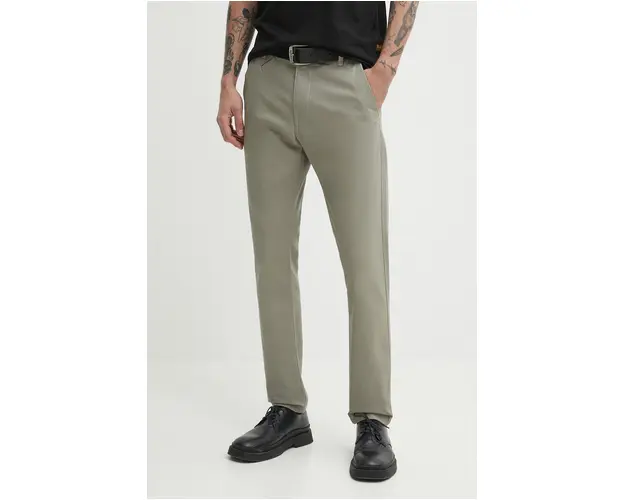 G-Star Raw pantaloni barbati, culoarea verde, cu fason chinos