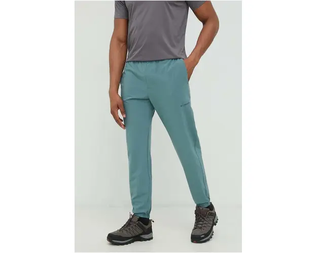 Columbia pantaloni de exterior Hike barbati, culoarea verde, drept 1990431