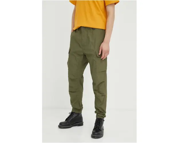 G-Star Raw pantaloni de bumbac culoarea verde, drept