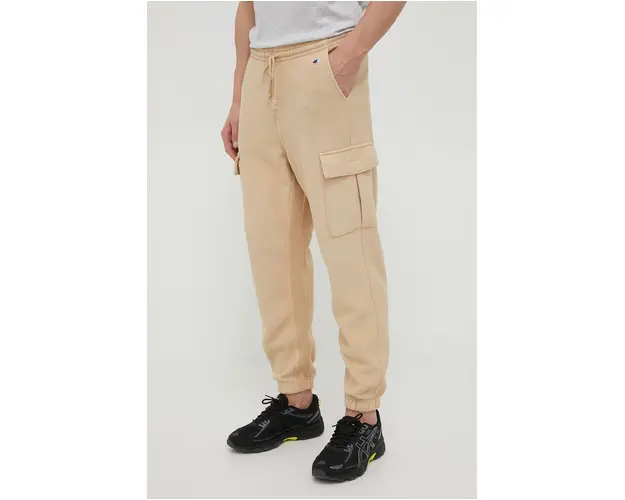 Champion pantaloni de trening culoarea bej, neted