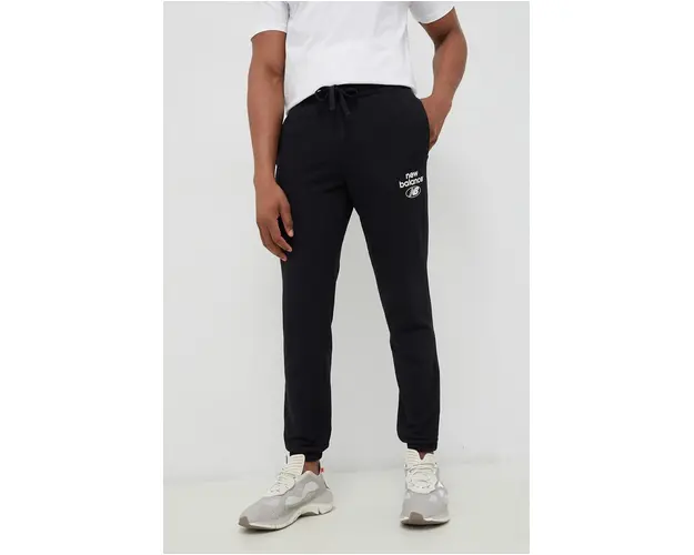 New Balance pantaloni de trening culoarea negru, cu imprimeu MP31515BK-5BK