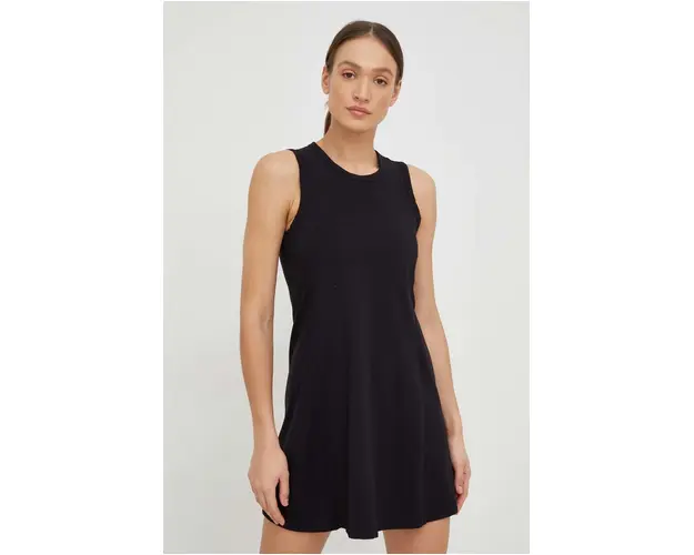 Dkny rochie culoarea negru, midi, mulata