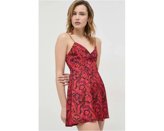 For Love & Lemons rochie culoarea rosu, mini, mulata