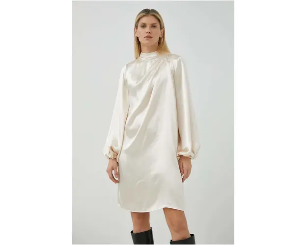 Bruuns Bazaar rochie culoarea bej, mini, drept