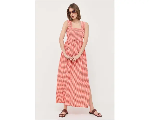 Notes du Nord rochie culoarea portocaliu, maxi, evazati