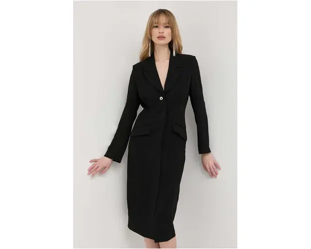 Notes du Nord rochie culoarea negru, midi, drept