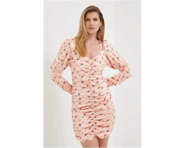 Notes du Nord rochie Gladys culoarea roz, mini, mulata