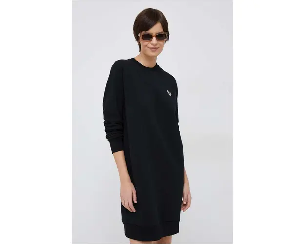 PS Paul Smith rochie din bumbac Culoarea negru, mini, drept