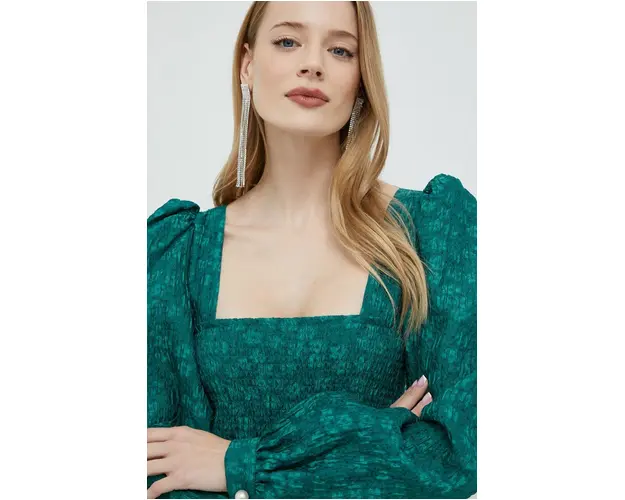 Custommade rochie Jenny culoarea verde, mini, evazati