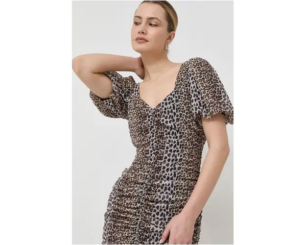 Notes du Nord rochie Fabiola culoarea maro, mini, mulata