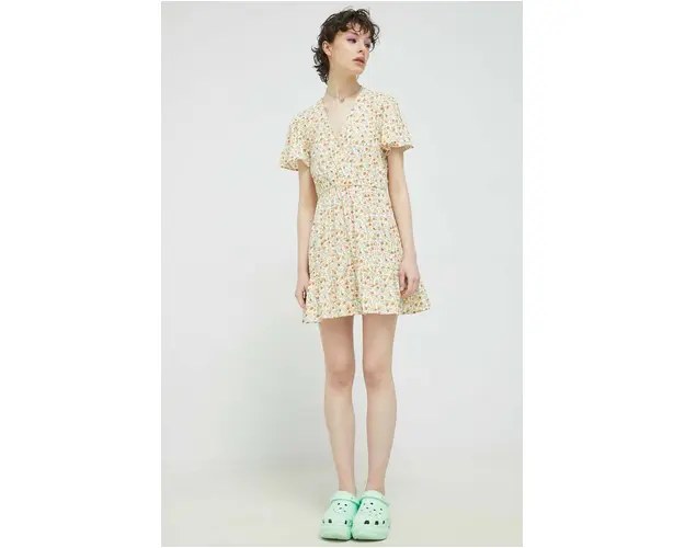 Billabong rochie culoarea galben, mini, evazati