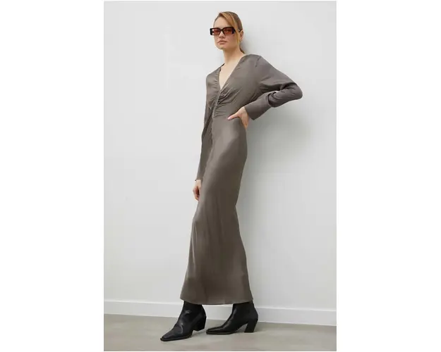 Herskind rochie culoarea verde, maxi, drept