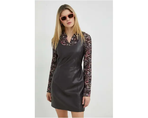 Levi's rochie culoarea maro, mini, mulata