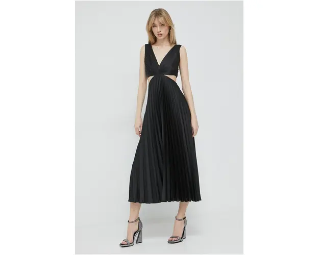 Abercrombie & Fitch rochie culoarea negru, maxi, evazati