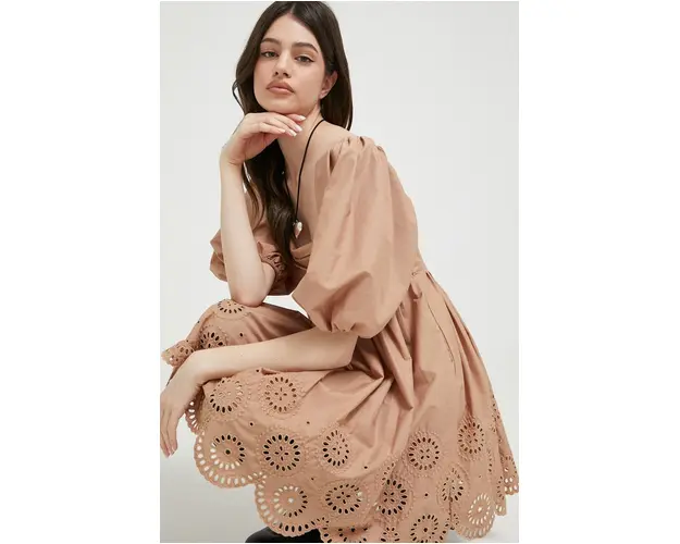 Abercrombie & Fitch rochie culoarea maro, mini, evazati