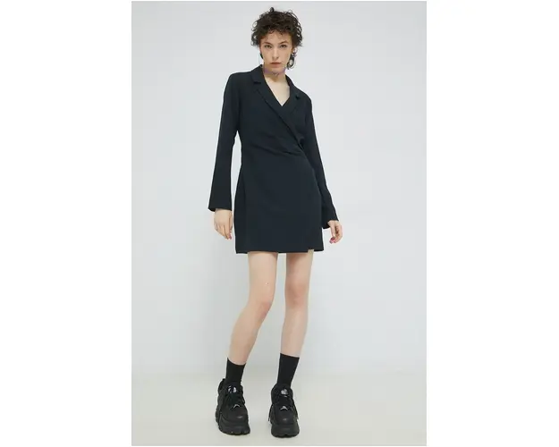 Abercrombie & Fitch rochie culoarea negru, mini, mulata