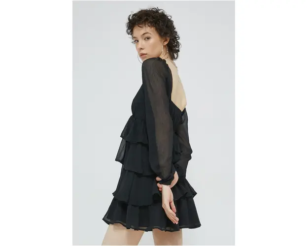 Abercrombie & Fitch rochie culoarea negru, mini, evazati