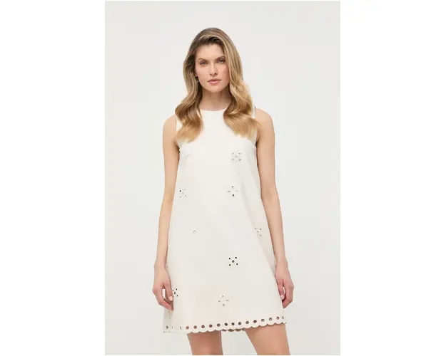 Marella rochie culoarea bej, mini, drept